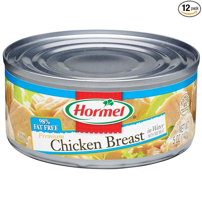 Hormel Premium Chicken Breast in Water with Rib Meat, 98% Fat Free, 5-Ounce Cans (Pack of 12)