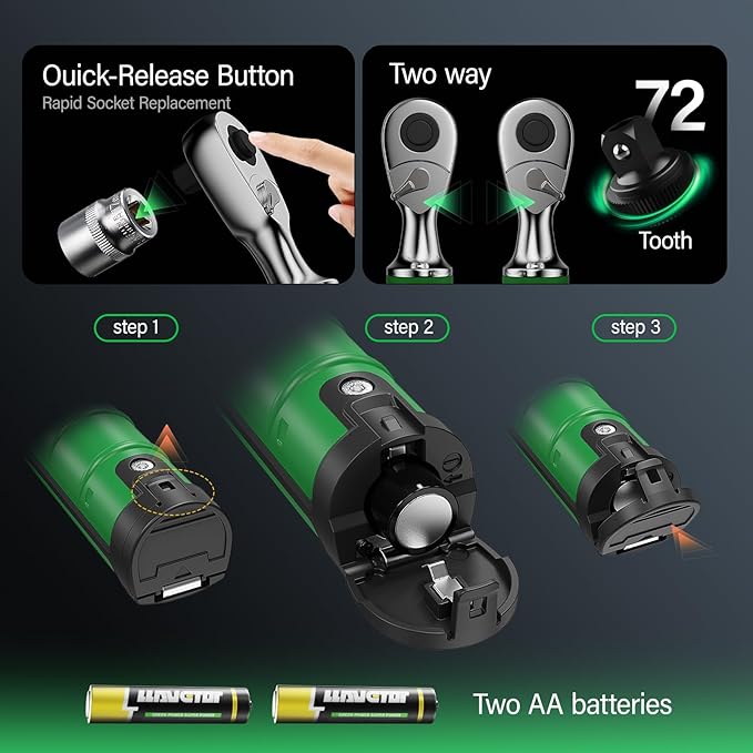 Digital Torque Wrench, 1/2 Torque Wrench, 7.38-147.5 Ft-lbs/10-200 N.m, ±2％ ACCURACY with Buzzer & LED Indicator for Automotive Motorcycle & Bicycle