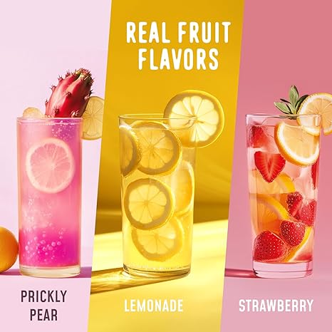 FlavCity Anytime Essential Lemonade Variety Pack - Powder Drink Mix Packets with Collagen - Lemonade Packets in 3 Flavors - Water Flavoring with Collagen, Fiber & Electrolytes (30 Stick Packs)
