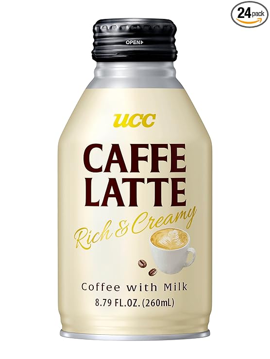 UCC Ready to Drink Caffe Latte, 8.79 FL OZ (Pack of 24), Delicious, Rich and Creamy, Convenient Bottled Coffee Drinks For On-the-Go, Imported from Japan