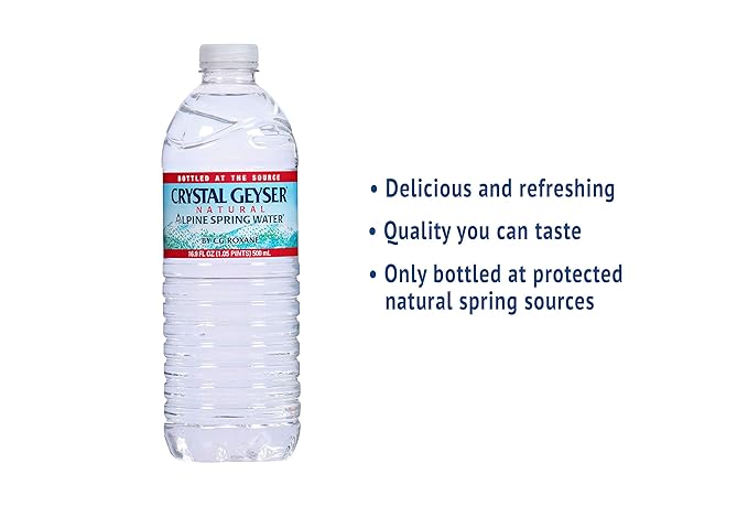 Crystal Geyser Pallet Of 84 Cases, Of Alpine 100% Natural Spring Water, 24 16.9oz bottles per Case, Bottled at The Source