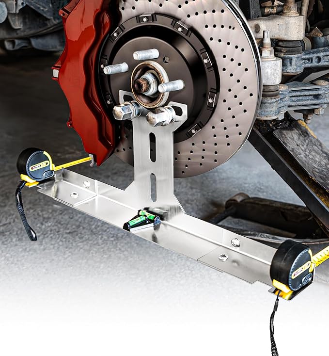 Heavy Duty Wheel Alignment Tool Kit with Tape Measures, Upgraded Stainless Steel Automotive Toe Alignment Tools Hub Stands Balancing Plates for Car Truck SUV