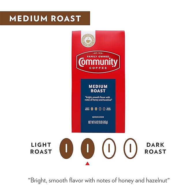Community Coffee Medium Roast Ground Coffee, Vacuum Packed 16 Ounce Bags (Pack of 10)