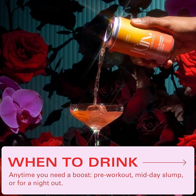 Kin Euphorics Kin Spritz Non-Alcoholic Functional Beverage | Invigorating Booster | Adaptogen & Nootropic Drink | Rhodiola Rosea, 5-HTP, GABA | Ready to Drink | 8 Fl Oz (16pk)