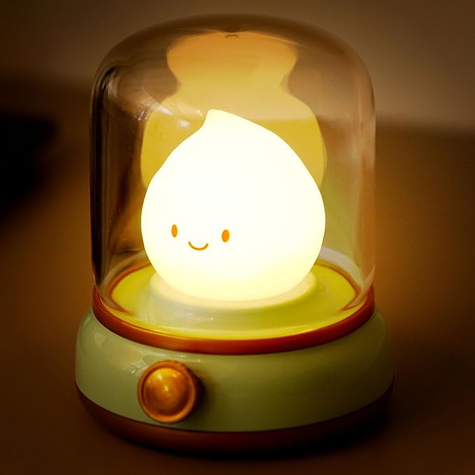 Cute Chibi Flame Lamp Retro Rechargeable Night Light