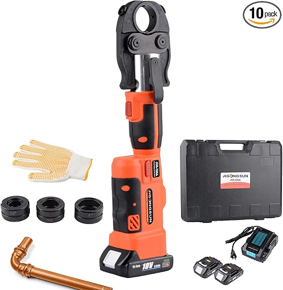 Pro Press Tool with 1/2", 3/4", 1"Pro Press Copper Crimper Tool with 12-Ton Hydraulic Power, Apply US Standard Copper Pipe or Stainless Steel Tube, Suitable for Plumber