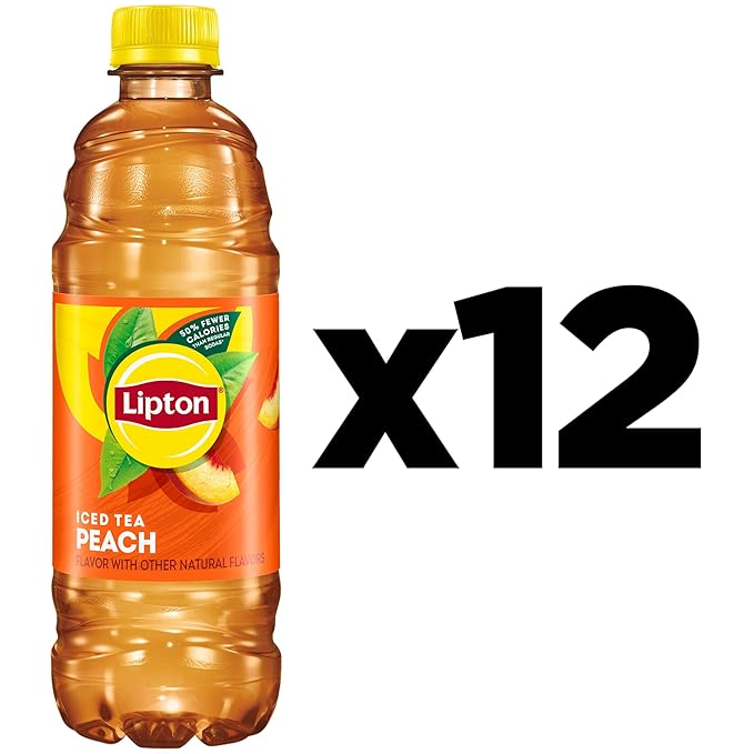 Lipton Peach Iced Tea, 16.9 Fl Oz Bottles (Pack of 12)