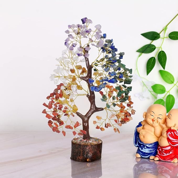 YATSKIA 7 Chakra Tree of Life, Crystals and Healing Stones, Birthday Gifts for Women - Crystal Tree for Positive Energy, Home Office Decor, Spiritual Gifts for Women