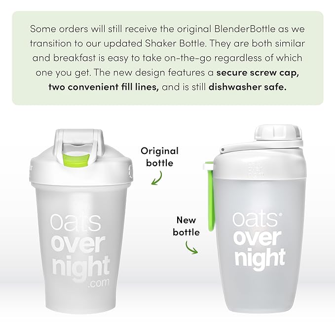 Oats Overnight Fruit Variety Pack - High Protein, High Fiber Breakfast Protein Shake - Gluten Free, Non GMO, Protein Oatmeal - Fruity Cereal, Chocolate Covered Banana & More (8 Pack + Shaker Bottle)