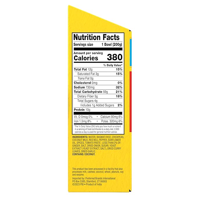 Tasty Bite Chickpea Biryani Rice Bowl, Ready to Eat, Microwaveable, Gluten Free, 7 Ounce (Pack of 6)