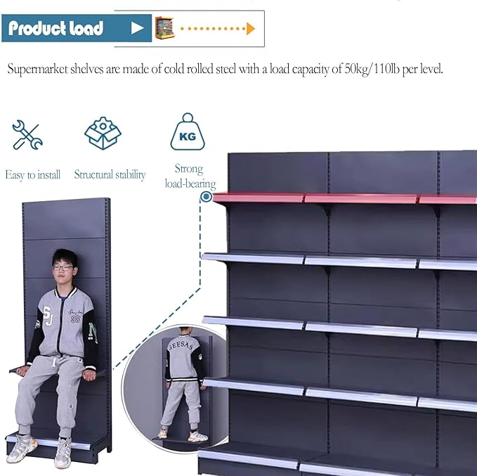 Retail Display Market Shelf Large Supermarket Snack Shelf Unit Rack, Heavy Duty Storage Toys Crisps Medicine Grocery Display Stand, for Convenience Retail Store Commercial Drugstores ( Color : Lxwxh ,