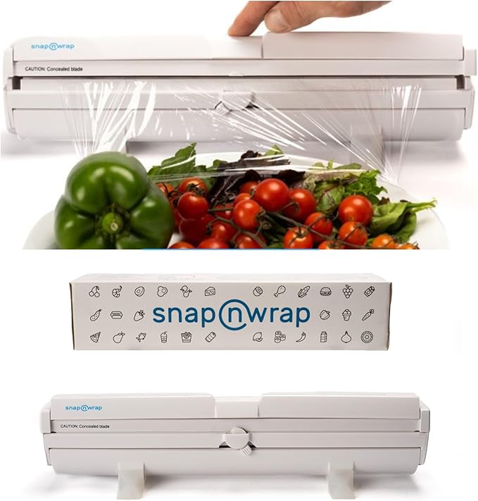Cling Film Dispenser. Just pull over your plate and press to cut.
