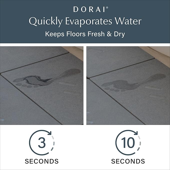 Dorai Home Stone Bath Mat for Bathroom – Large, Quick-Drying, Non-Slip Surface, Customizable Design, 22.3" L x 31.6" W x 0.6" H, Slate