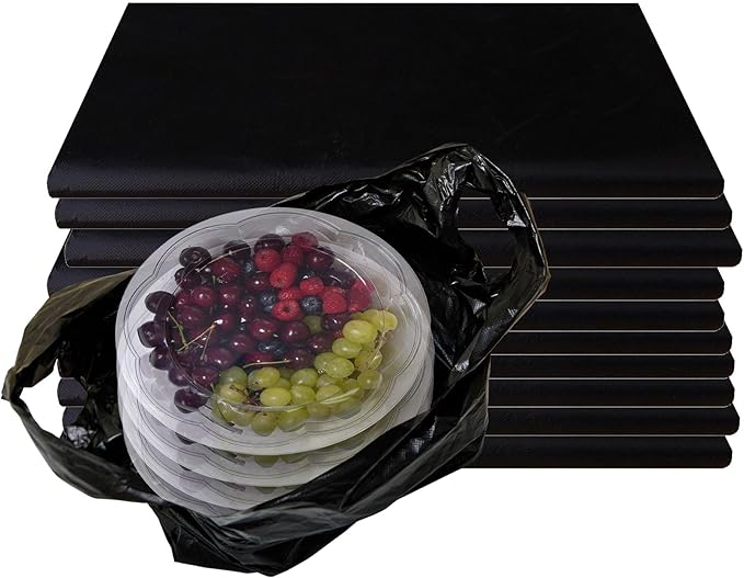 EcoQuality Plastic Black T-Shirt Bags 6000ct, 1/10 Shopping Bags, Grocery Bags, Poly Bags, Multi-Use, Small Size, Reusable Carry Out Bags (8x4x16 in.) (13 Micron)