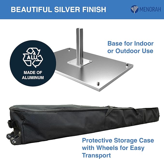 9 FT LED Electric Menorah - Bright LED Lights W/Sequential Lighting | Holiday Decoration for The Office, Home or Outdoor Displays | Easy Set Up | Touch Pad + Remote Control