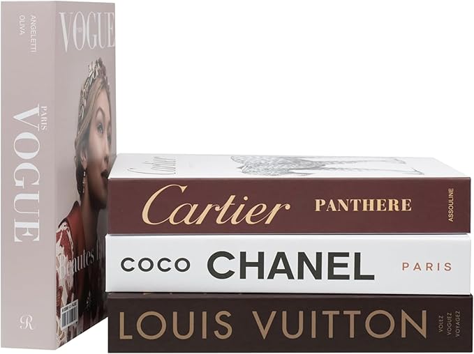 Luxe Large | 4 PCS Decorative Books for Home Decor | Coffee Table Book Decor | Faux Books for Decoration | Aesthetic Shelf & Bookshelf Decor for Living Room, Bedroom, or Office