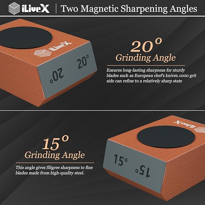 Rolling Knife Sharpener – Kitchen & Pocket Knife Sharpening Kit with Sharpening Stone – Work Sharp Roller Sharpener, Afilador de Cuchillos – Kitchen Gadget & Tool