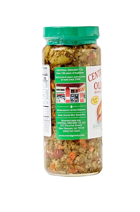 Central Grocery Olive Salad - 16 oz, Perfect for Muffulettas, Sandwiches, Pizza Toppings, Pastas, Hot Dog Topper, Salads and More (1 Pound (Pack of 2))