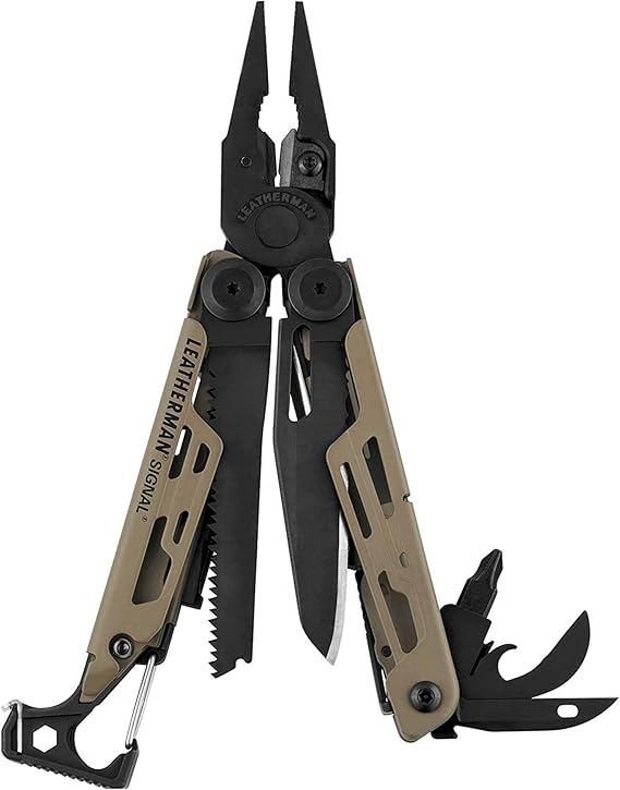 LEATHERMAN, Signal, 19-in-1 Multi-tool for Outdoors, Camping, Hiking, Fishing, Survival, Durable & Lightweight EDC, Made in the USA, Coyote Tan
