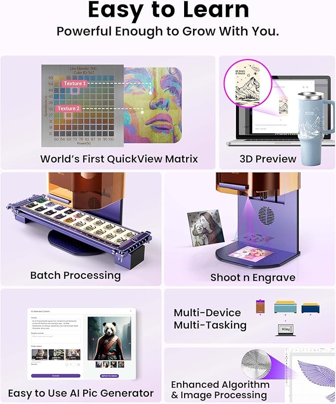 WECREAT Lumos 2-in-1 (3W IR + 10W Diode) Laser Engraver, Colorful Metal Engraving, 4000mm/s Speed, 8K Resolution, Laser Engraving Machine for Jewelry, Wood, Leather Craft Fair Events DIY