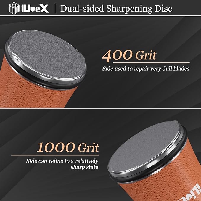 Rolling Knife Sharpener – Kitchen & Pocket Knife Sharpening Kit with Sharpening Stone – Work Sharp Roller Sharpener, Afilador de Cuchillos – Kitchen Gadget & Tool