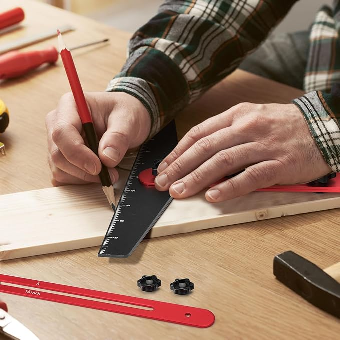 Stair Tread Template Tool, Solid Stair Measuring Tool, Stair Tread Tools Stair Tread Jig Stair Gauge Jig Stair Template Stair Step Tool Shelf Red