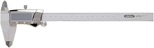 General Tools 1478 Digital Stainless Steel Caliper, 0 to 8" with Fractions," or Milimeters UOM, 8 to 10.9 Inches