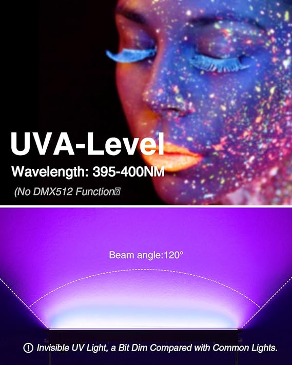 Onforu 4 Pack 42W LED Black Lights, Blacklight Bars with Plug and Switch, Glow in The Dark Party Supplies for Halloween Decorations, Bedroom, Body Paint, Stage Lighting, Poster, Black