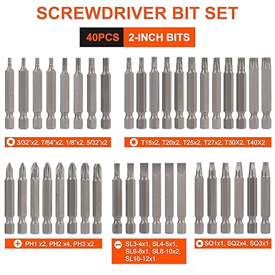 COMOWARE 200Pcs Drill Bit Set & Screwdriver Bit Kit - HSS/CR-V Multi-Purpose Bits in Transparent Storage Case, Impact Driver Accessories for DIY Projects, Home Repairs, Professional Use