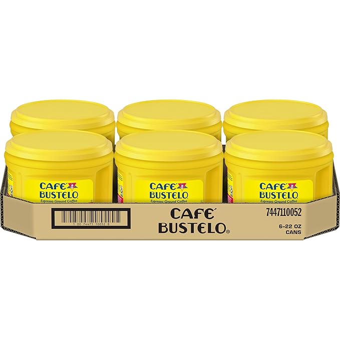 Café Bustelo Espresso Dark Roast Ground Coffee, 22 Ounces (Pack of 6)
