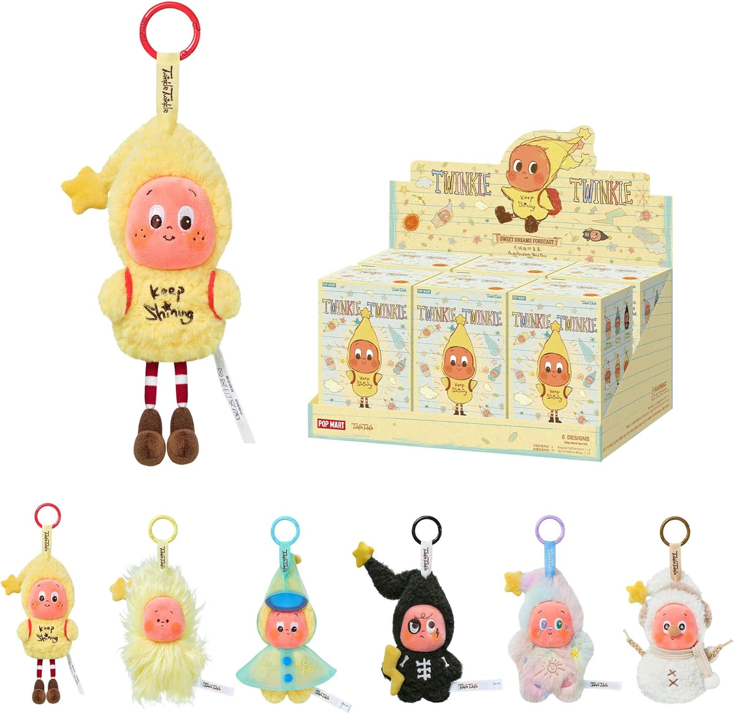 POP MART Twinkle Twinkle Sweet Dreams Forecast Series-Plush Pendant Blind Box, Collectible Toys Home Decorations, Holiday Birthday Gifts for Girls and Boys, Whole Set