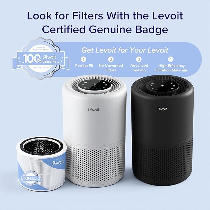 LEVOIT Air Purifier for Home Bedroom Dorm Room, Smart WiFi Alexa Control, AHAM VERIFIDE, 3-in-1 Filter with HEPA Sleep Mode for Allergens, Pollutants, Smoke, Dust, Core 200S-P, White