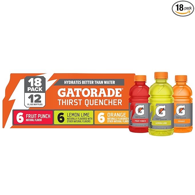 Gatorade Thirst Quencher Sports Drink, Variety Pack, 12 Fl Oz (Pack of 18)