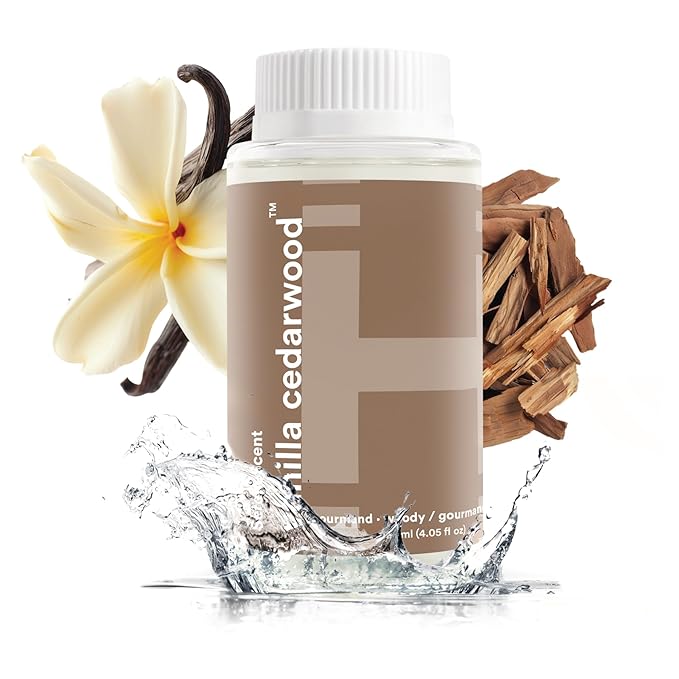 Homedics SereneScent Vanilla Cedarwood Home Fragrance Oil, 120 ml, for use with Homedics SereneScent Waterless Diffuser (ARMH-970/973), Clean & Natural Everyday Collection