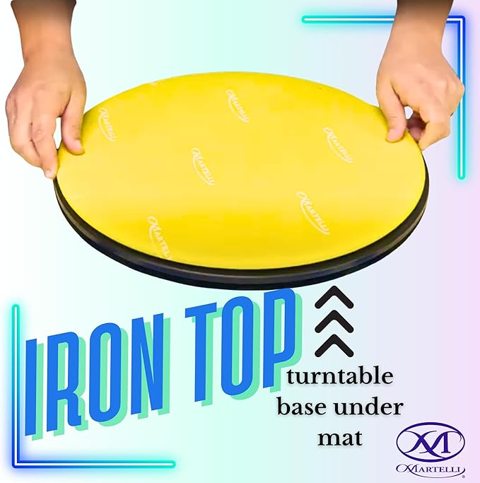 Martelli Round About 17-inch Turntable Set, Quilting Cutting Mat with Grid, Ironing Top, Sewing and Crafting Tool