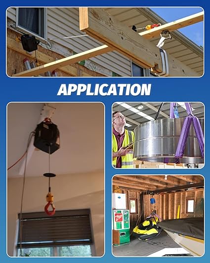 NEWTRY 3 in 1 Electric Hoist Winch 220lb, 16ft/min Manual|Cable|Wireless Remote Control, 82ft Portable Power Electric Lift with Sling Strap for Lifting Small Engines, Bicycles, Groceries