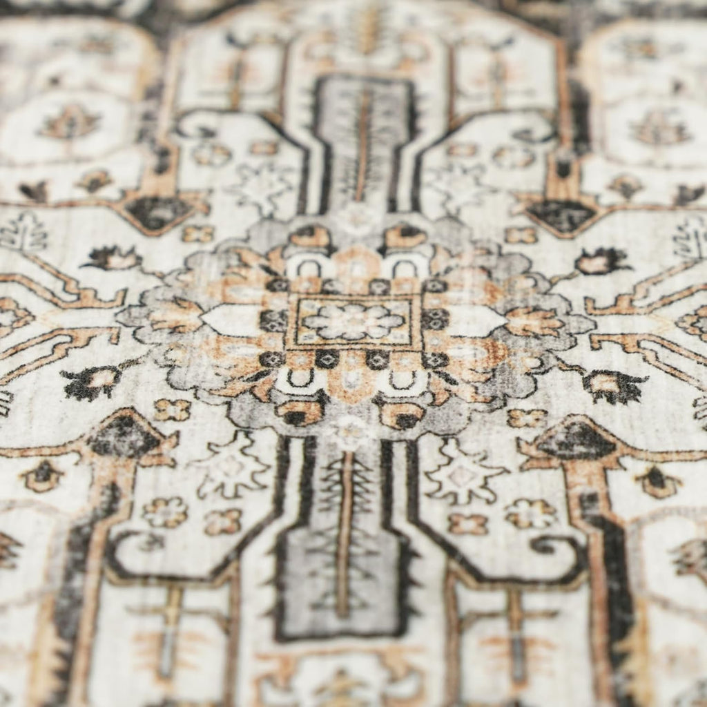 Living Room 12x18 Area Rug - Large Washable Area Rugs with Non Slip Backing Stain Resistant Carpet Indoor Soft Carpets Distressed Decoration Mat for Bedroom Dining Room 12x18 Black