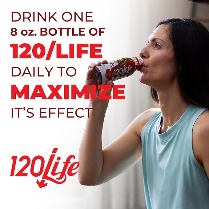 120/Life Blood Pressure Support, Beet Root Juice, Pomegranate Extract, Cranberry Juice, Tart Cherry, Hibiscus, and Magnesium (8 Fl Oz, Pack of 14) - Gluten-Free & Vegan