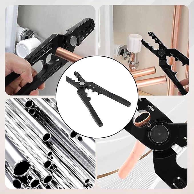 Manual Copper Tube Rounder, Multifunctional Flat Tube Copper Pipe Rounding Repair Pliers 6 Holes Design 1/4 3/8 1/2 5/8 3/4 7/8 Inch