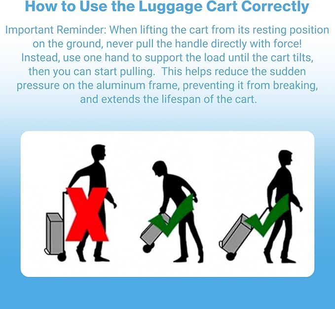 Small Folding Hand Truck Dolly with 2 Wheels, Lightweight Aluminum Foldable Luggage Cart, Collapsible Cart Portable Dolly for Airport Travel Moving Use