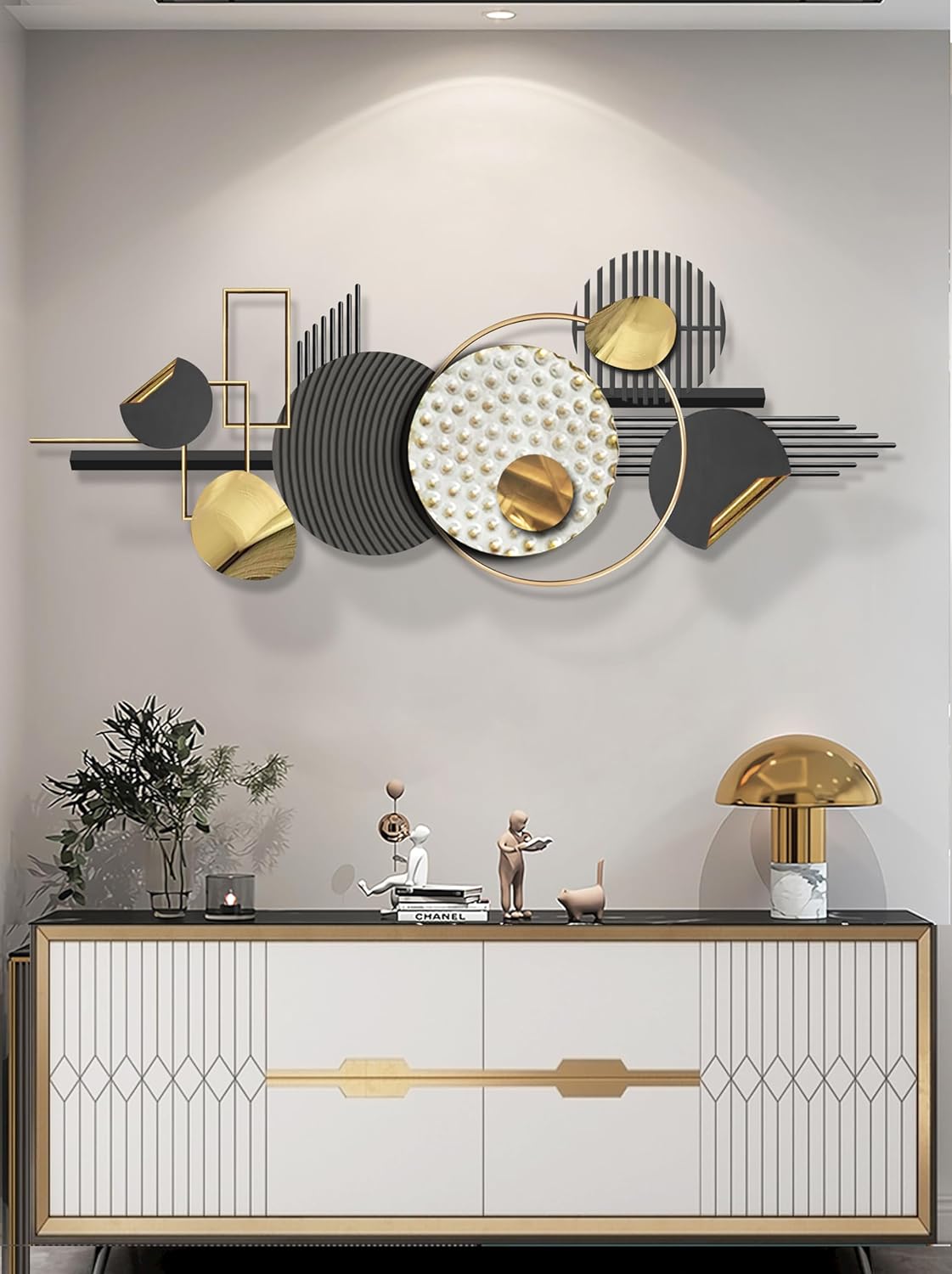 Wall Art Decor Wall Art Framed Minimalist Abstract Geometric Wall Sculptures Decoration Large Size 59 × 20 Inch Wall Decor Aesthetic Bathroom Bedroom Living Room Kitchen Home Office Wall Hanging