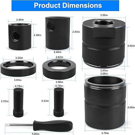 Pin and Bushing Adapter Service Kit 15030, to be Used with The Pin & Bushing Starter Kit for Heavy Duty Semi Trucks & Equipment, Adapter Tool for Removing Pins & Bushings