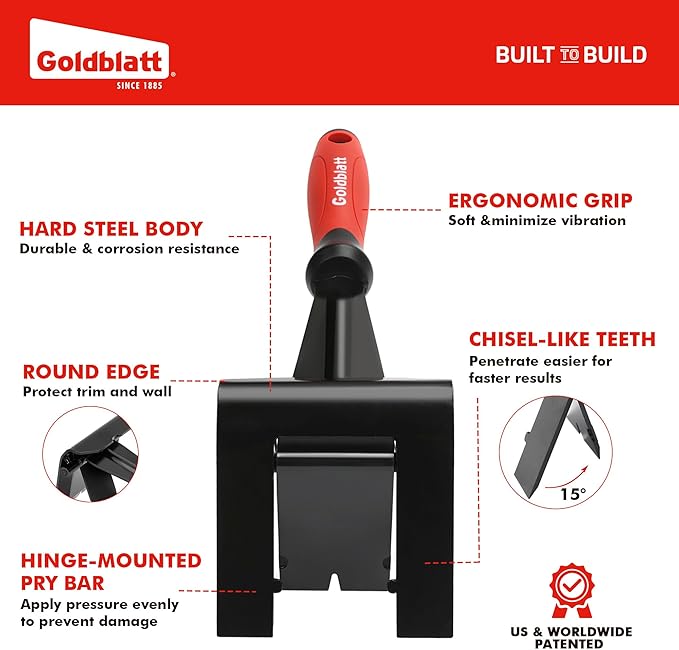 Goldblatt Trim Puller, Tile Removal Multi-Tool for Commercial Work & Home Improvement, Baseboard, Molding, Siding and Floor Removal, Remodeling