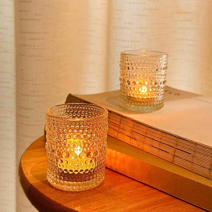 36Pcs Votive Candle Holders for Christmas Decorations, 2x2.5in Clear Glass Tea Light Candle Holder, Tealight Candle Holders Votives for Wedding Home Winter New Year