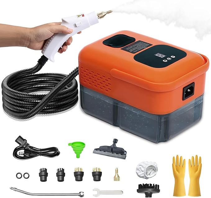 Heavy Duty Handheld Steam Cleaner for Car, 9 Gears Control Powerful Steamer for Cleaning with 14 Accessories, Multipurpose Steam Cleanr for Home Use, Upholstery, Kitchen, Windows, Grout & Pet Blanket