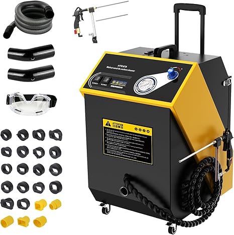 Walnut Blaster Cleaner DUAL Mode HTS678 Walnut Sand De-Carbon Cleaner Engine Carbon Deposition Intake Pipe Valve Cleaner With 23 Car Model Adapters&Adjustable Pressure Gauge&Storage Box 1800W 110/220V