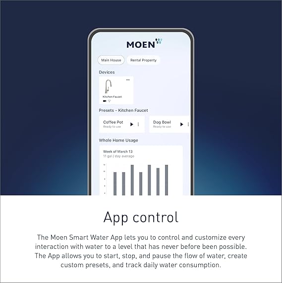 Moen 9126EVSRS Kurv Smart Faucet Touchless Pull Down Sprayer Kitchen Faucet with Voice Control and Power Boost, Spot Resist Stainless