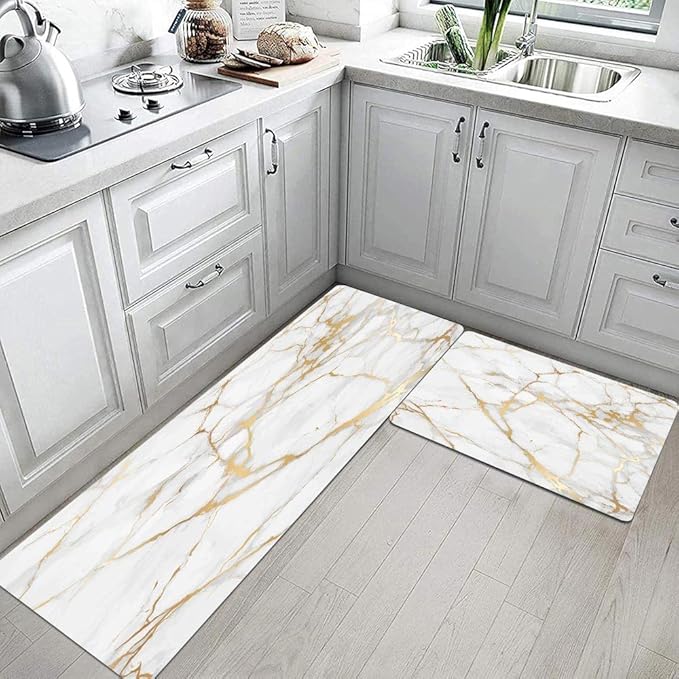 Mrcrypos Kitchen Rugs and Mats Cushioned Anti Fatigue Non Slip Waterproof