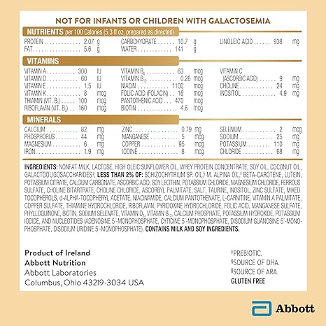 Pure Bliss Irish Farms, Easy-to-Digest Baby Formula, Infant Formula, 0-12 Months, 24.7-oz Can, Pack of 6