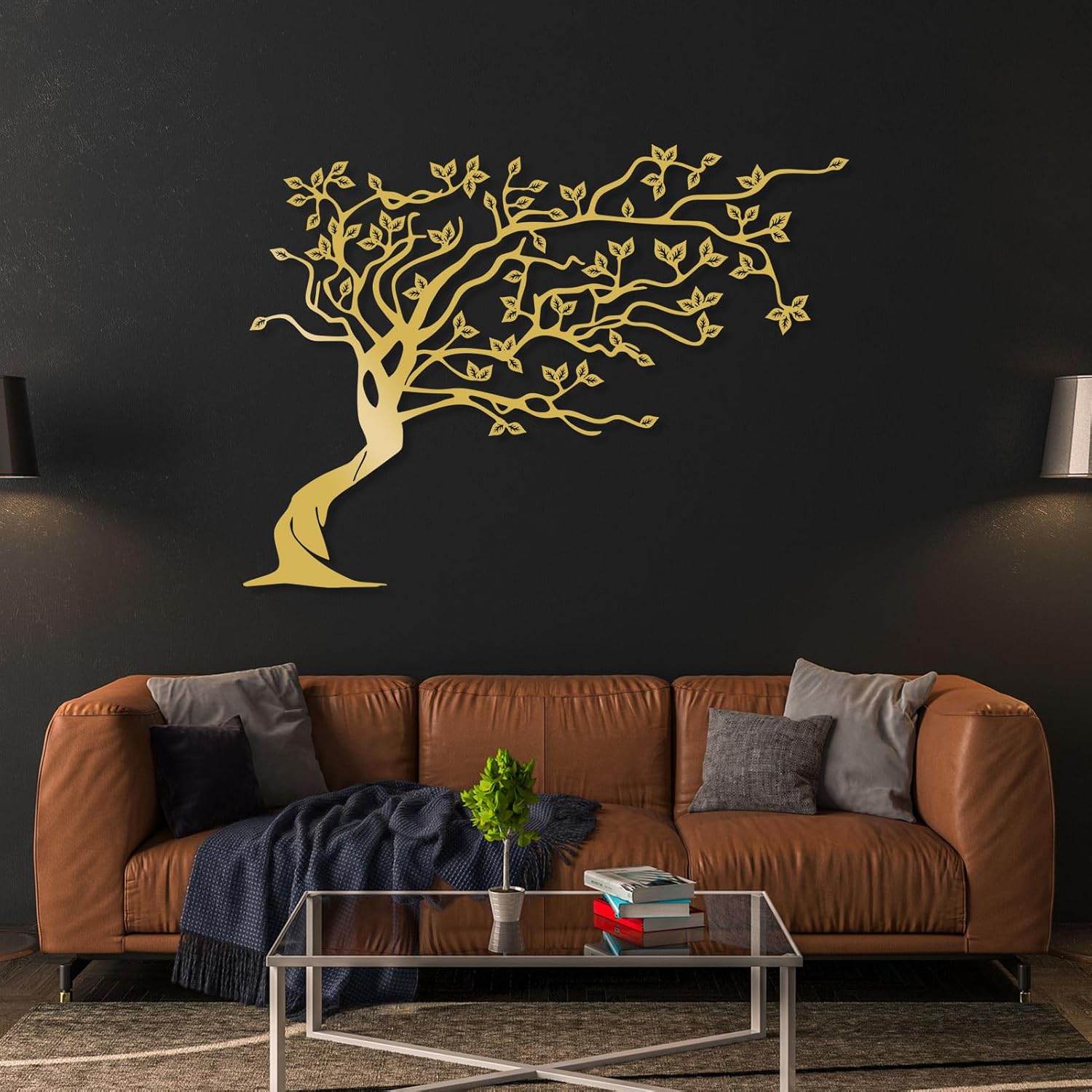 Tree of Life Metal Wall Art - Farmhouse Decor for Living Room (Black, 54"x39" | 136x100cm)